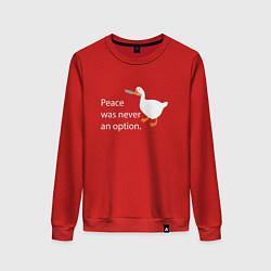 Свитшот хлопковый женский Peace was never an option!, цвет: красный