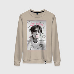 Свитшот хлопковый женский Lee Know Stray Kids, цвет: миндальный