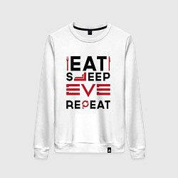 Женский свитшот Надпись: eat sleep EVE repeat