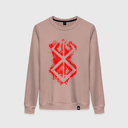Свитшот хлопковый женский Клеймо жертвы - брызги - гатс, цвет: пыльно-розовый