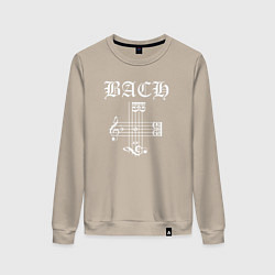 Свитшот хлопковый женский B A C H - Иоганн Бах, цвет: миндальный