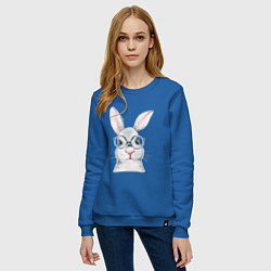 Свитшот хлопковый женский Серый кролик, цвет: синий — фото 2