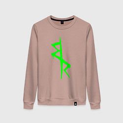 Свитшот хлопковый женский Logotype - Cyberpunk: Edgerunners, цвет: пыльно-розовый