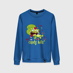 Свитшот хлопковый женский Nutty - candy kills, цвет: синий