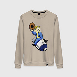 Свитшот хлопковый женский Vault boy - bomb rider, цвет: миндальный