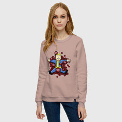 Свитшот хлопковый женский Vault boy caps, цвет: пыльно-розовый — фото 2