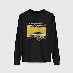 Свитшот хлопковый женский Lamborghini Urus - Italy, цвет: черный