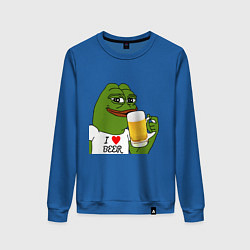 Свитшот хлопковый женский Drink Pepe, цвет: синий