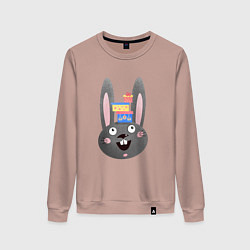 Женский свитшот Черный кролик с подарками