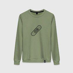 Свитшот хлопковый женский Пластырь Im ok, цвет: авокадо