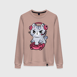 Женский свитшот Котёнок заядлый игроман