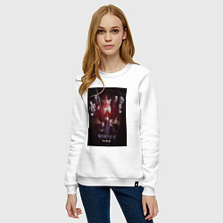 Свитшот хлопковый женский Wednesday: Addams Family, цвет: белый — фото 2
