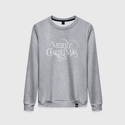 Свитшот хлопковый женский Merry christmas fun, цвет: меланж