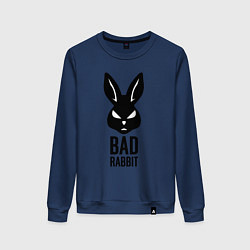 Свитшот хлопковый женский Bad rabbit, цвет: тёмно-синий