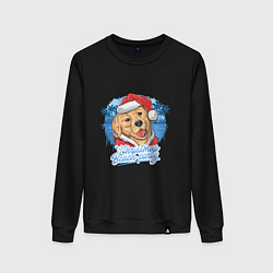 Свитшот хлопковый женский Christmas beach party, цвет: черный