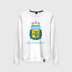 Свитшот хлопковый женский Эмблема федерации футбола Аргентины, цвет: белый