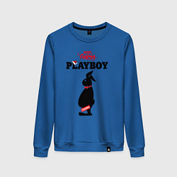 Свитшот хлопковый женский Толстяк playboy, цвет: синий