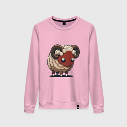 Женский свитшот Сюрреалистичный, кудрявый баран