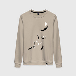 Свитшот хлопковый женский Хитрая лисица, цвет: миндальный