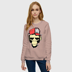 Свитшот хлопковый женский Monkey Swag, цвет: пыльно-розовый — фото 2