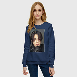 Свитшот хлопковый женский Handsome Jimin, цвет: тёмно-синий — фото 2