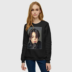 Свитшот хлопковый женский Handsome Jimin, цвет: черный — фото 2