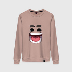 Свитшот хлопковый женский Funny smile, цвет: пыльно-розовый