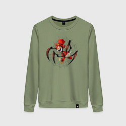 Свитшот хлопковый женский Spider Charles, цвет: авокадо