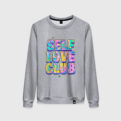 Свитшот хлопковый женский Клуб любви к себе, цвет: меланж