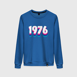 Свитшот хлопковый женский Made in 1976 vintage art, цвет: синий