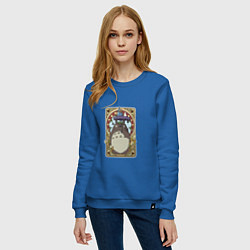 Свитшот хлопковый женский Totoro card, цвет: синий — фото 2