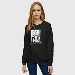 Свитшот хлопковый женский Орихимэ Иноуэ на фоне манги, цвет: черный — фото 2