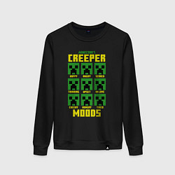 Свитшот хлопковый женский Minecraft состояния, цвет: черный