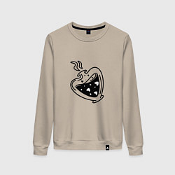 Свитшот хлопковый женский Love potion, цвет: миндальный