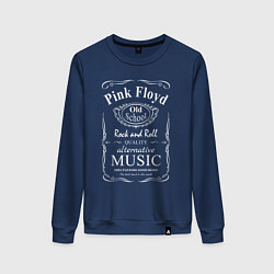 Свитшот хлопковый женский Pink Floyd в стиле Jack Daniels, цвет: тёмно-синий