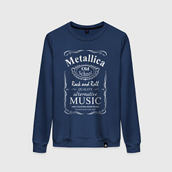Свитшот хлопковый женский Metallica в стиле Jack Daniels, цвет: тёмно-синий