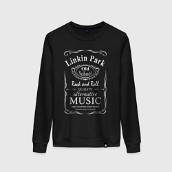 Свитшот хлопковый женский Linkin Park в стиле Jack Daniels, цвет: черный