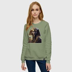 Свитшот хлопковый женский Египетский фараон, цвет: авокадо — фото 2