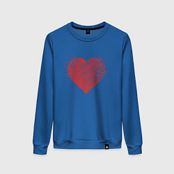 Свитшот хлопковый женский Сердце из осколков, цвет: синий