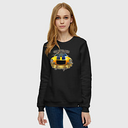 Свитшот хлопковый женский Ретро автомобиль Chevrolet Camaro, цвет: черный — фото 2