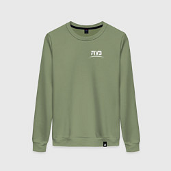 Свитшот хлопковый женский Международная федерация волейбола FIVB, цвет: авокадо