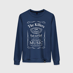 Свитшот хлопковый женский The Killers в стиле Jack Daniels, цвет: тёмно-синий