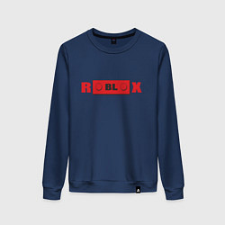 Свитшот хлопковый женский Roblox деталь, цвет: тёмно-синий