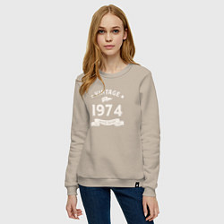 Свитшот хлопковый женский Винтаж 1974 ограниченный выпуск, цвет: миндальный — фото 2