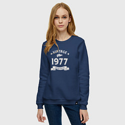 Свитшот хлопковый женский Винтаж 1977 ограниченный выпуск, цвет: тёмно-синий — фото 2