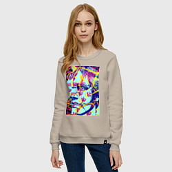 Свитшот хлопковый женский Andy Warhol - pop art - self-portrait, цвет: миндальный — фото 2