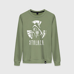 Свитшот хлопковый женский STALKER противогаз, цвет: авокадо