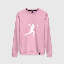 Свитшот хлопковый женский Силуэт теннисистки, цвет: светло-розовый