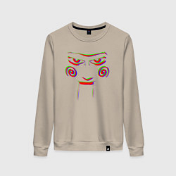Свитшот хлопковый женский Saw face, цвет: миндальный