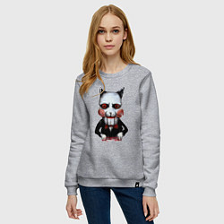 Свитшот хлопковый женский Want to play a game, цвет: меланж — фото 2